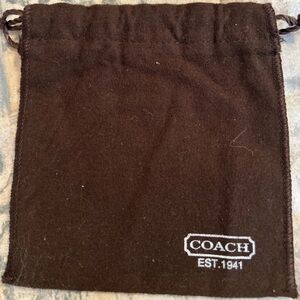 Vintage Coach Jewelry Dust Bag, Brown Cinch Small